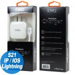 Wholesale IOS Lightning iPhone Dual Port Premium Wall Charger 2 in 1 - 2.1A (Wall - White)